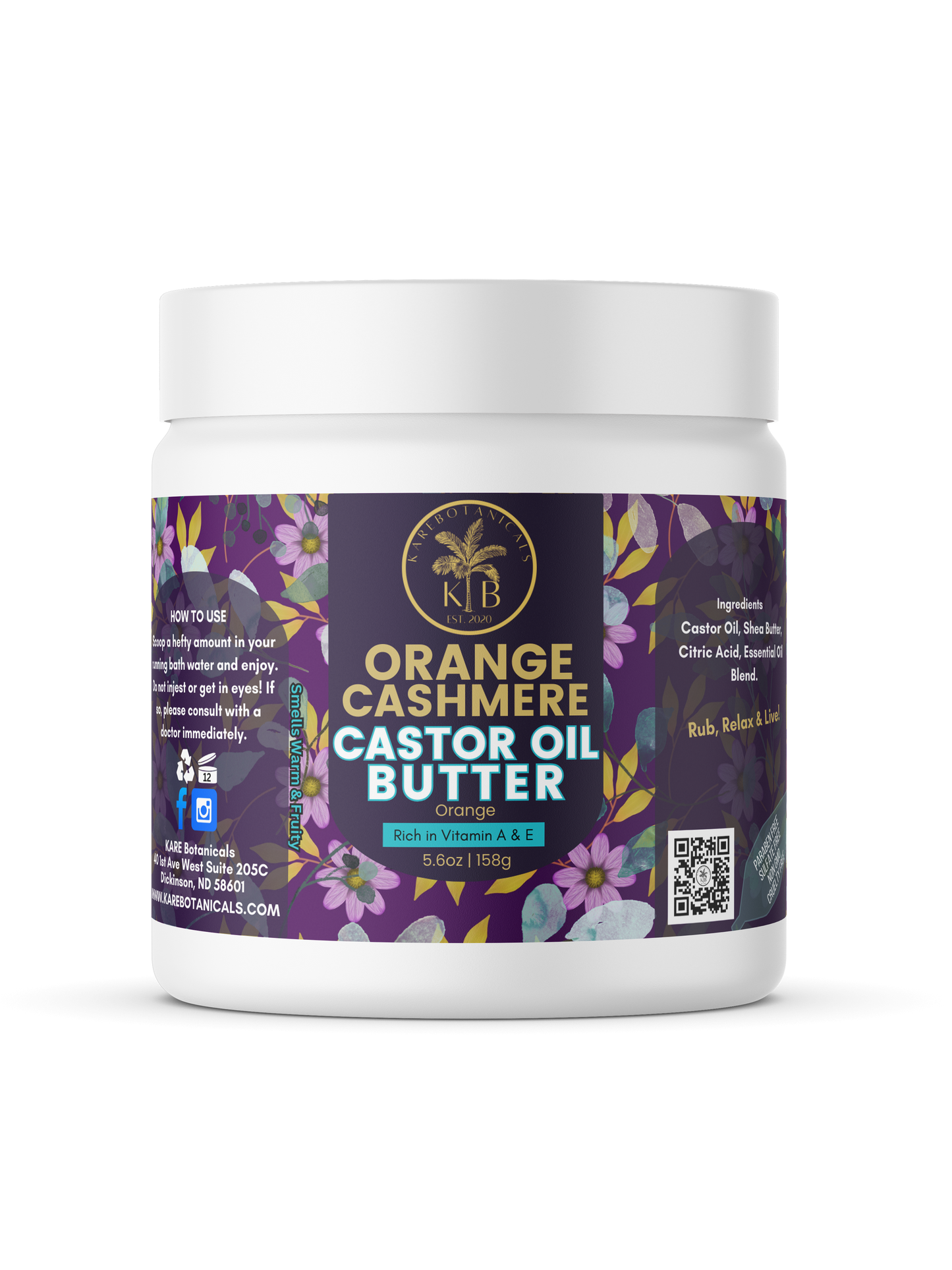 Orange Cashmere Castor Oil Body Butter 7oz