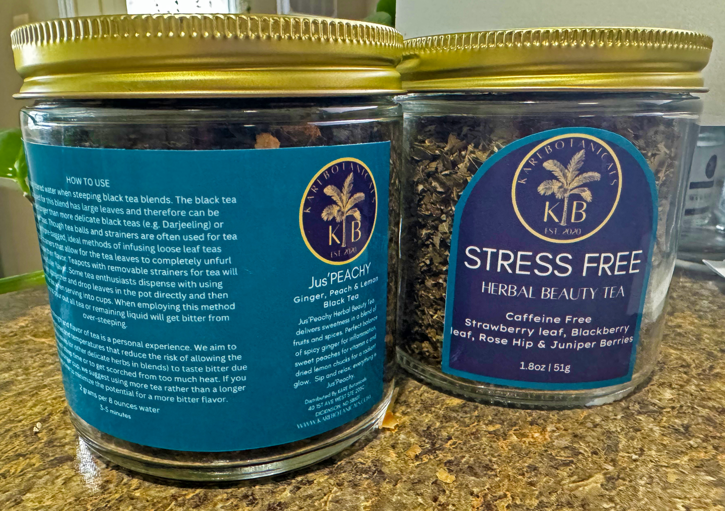 STRESS FREE Herbal Beauty Loose Leaf Strawberry Juniper Hibiscus Blackberry Tea 1.8oz 