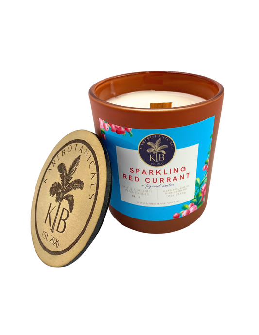 Sparkling Red Currant Coconut Soy Floral Scented Candle 15oz