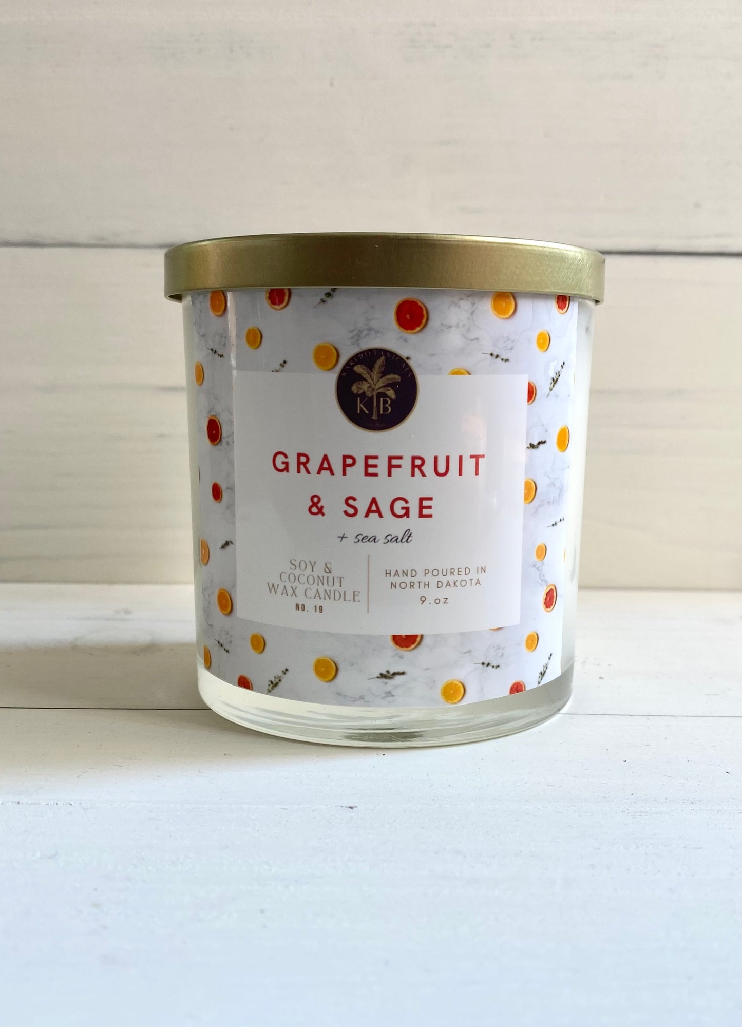 Grapefruit & Sage Wooden Wick Candle 9oz | 255g