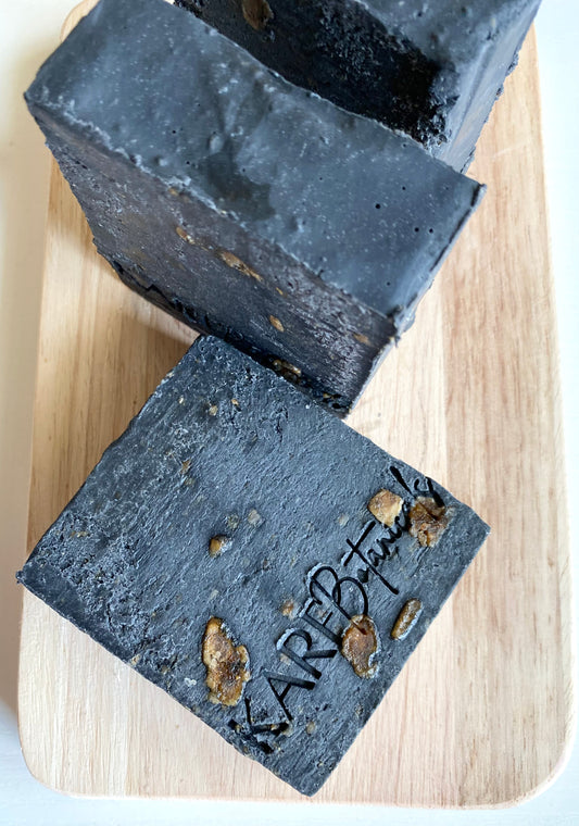Black African Activated Charcoal Cleansing Soap Bar for sensitive and eczema prone skin
