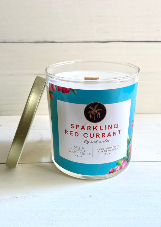 Sparkling Red Currant Wooden Wick Candle 9oz